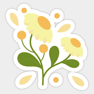 Yellow daisy flowers cartoon Sticker